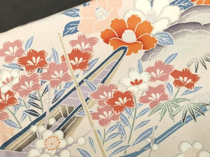 平和屋着物■豪華黒留袖　片輪車流水舟花文　松竹梅　正絹　逸品　CABH0648ev
