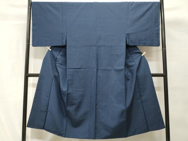 平和屋着物■男性　紬　紺色　正絹　逸品　CABH0651ev