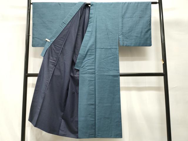 平和屋着物■男性　紬　薄縹色　正絹　逸品　CABH0652ev
