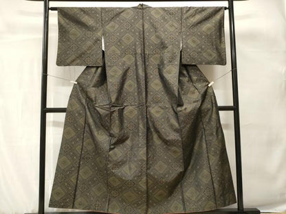 平和屋着物■本場大島紬　菱花文　正絹　逸品　CABH0657ev
