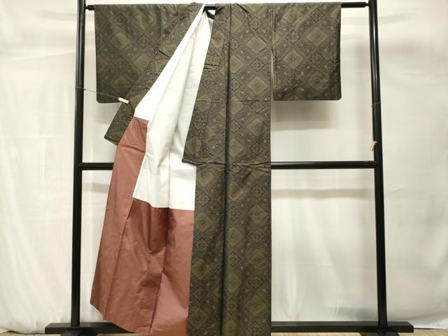 平和屋着物■本場大島紬　菱花文　正絹　逸品　CABH0657ev