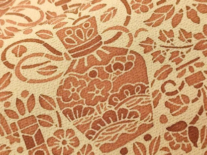 平和屋着物■上質な小紋　陶器草花文　正絹　逸品　CABH0658ev