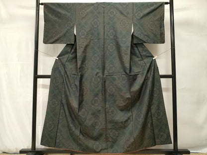 平和屋着物■本場大島紬　菱花文　正絹　逸品　CABH0659ev