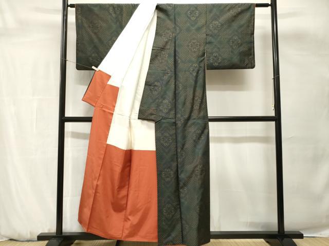 平和屋着物■本場大島紬　菱花文　正絹　逸品　CABH0659ev