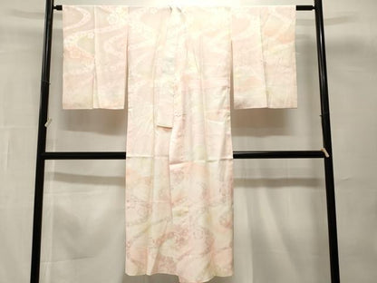 平和屋着物■長襦袢　無双仕立て　舞桜文　暈し染め　正絹　逸品　CABH0681ev