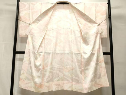 平和屋着物■長襦袢　無双仕立て　舞桜文　暈し染め　正絹　逸品　CABH0681ev