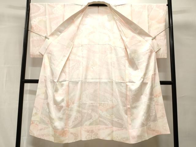 平和屋着物■長襦袢　無双仕立て　舞桜文　暈し染め　正絹　逸品　CABH0681ev