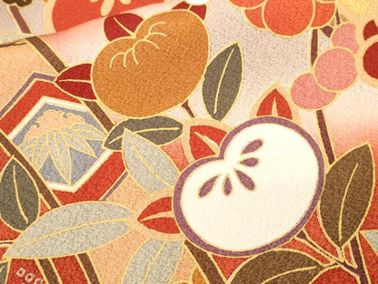 平和屋着物■豪華振袖　駒刺繍　枝垂れ花蝶文　糸巻き文　暈し染め　金彩　正絹　逸品　CABH0686ev