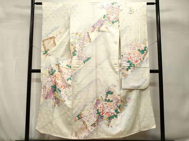 平和屋着物■豪華振袖　絞り草花文　藤花房　暈し染め　金彩　正絹　逸品　CABH0687ev