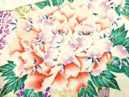 平和屋着物■豪華振袖　絞り草花文　藤花房　暈し染め　金彩　正絹　逸品　CABH0687ev