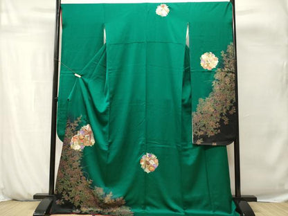 平和屋着物■豪華振袖　御所車花丸文　金彩　鈴乃屋扱い　正絹　逸品　CABH0688ev