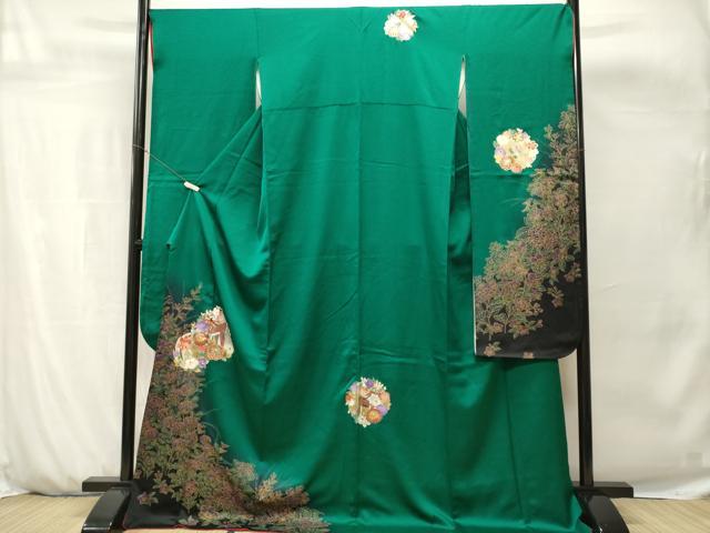 平和屋着物■豪華振袖　御所車花丸文　金彩　鈴乃屋扱い　正絹　逸品　CABH0688ev