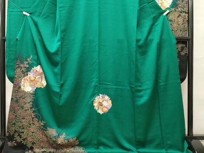 平和屋着物■豪華振袖　御所車花丸文　金彩　鈴乃屋扱い　正絹　逸品　CABH0688ev