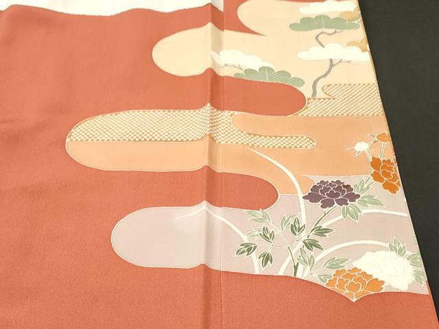 平和屋着物■豪華色留袖　駒刺繍　鳳凰エ霞草花文　暈し染め　金彩　正絹　逸品　CABH0690ev