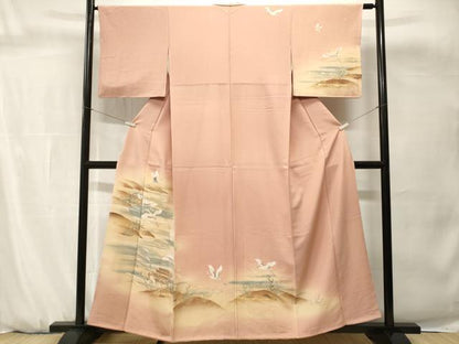 平和屋着物■訪問着　立波飛鶴文　暈し染め　金彩　正絹　逸品　CABH0691ev