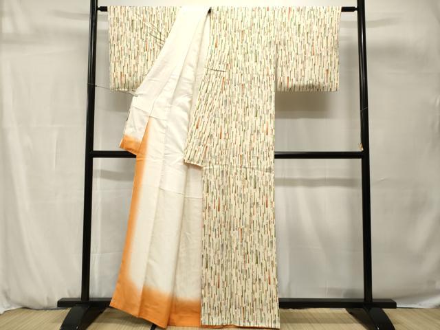 平和屋着物■上質な小紋　横笛花唐草文　正絹　逸品　CABH0693ev