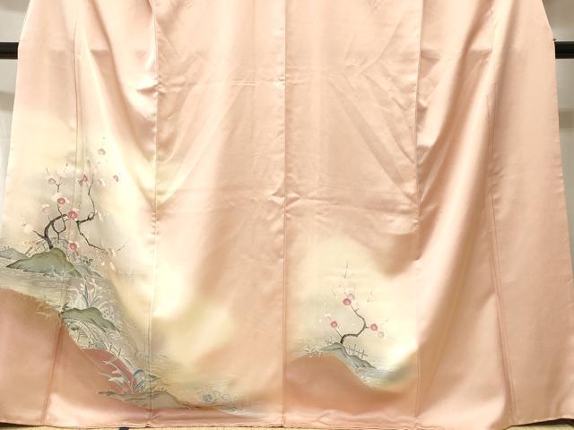 平和屋着物■訪問着　流水枝梅文　暈し染め　金彩　正絹　逸品　CABH0697ev