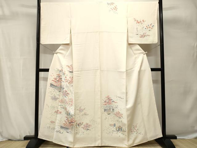 平和屋着物■訪問着　松竹梅花文　正絹　逸品　CABH0702ev