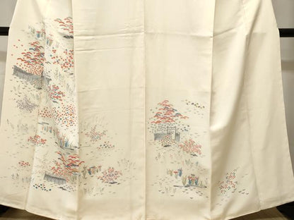 平和屋着物■訪問着　松竹梅花文　正絹　逸品　CABH0702ev