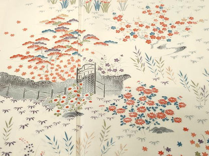 平和屋着物■訪問着　松竹梅花文　正絹　逸品　CABH0702ev