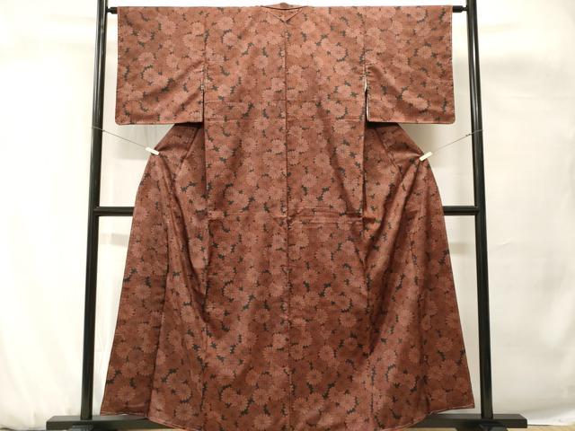 平和屋着物■本場染大島紬　菊尽くし文　正絹　逸品　未使用　CABH0706ev