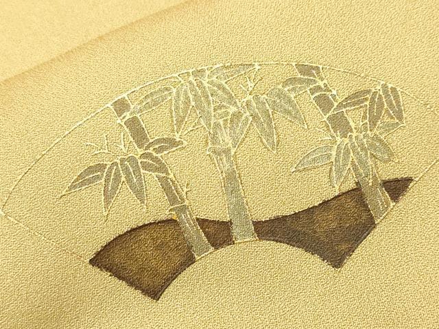 平和屋着物■訪問着　扇面枝垂れ桜文　暈し染め　金彩　正絹　逸品　未使用　CABH0707ev