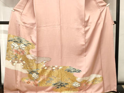 平和屋着物■訪問着　刺繍　松竹梅御所解文　金彩　ロング丈　正絹　逸品　CABH0710ev