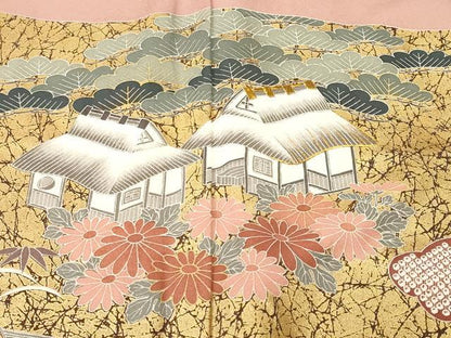 平和屋着物■訪問着　刺繍　松竹梅御所解文　金彩　ロング丈　正絹　逸品　CABH0710ev