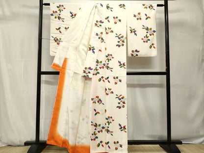 平和屋着物■上質な小紋　舞花文　正絹　逸品　CABH0713ev