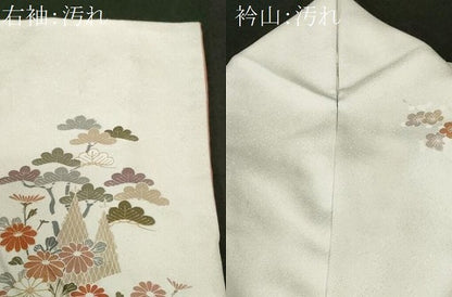 平和屋着物■訪問着　駒刺繍　松竹梅風景文　金彩　正絹　逸品　CABH0721ev