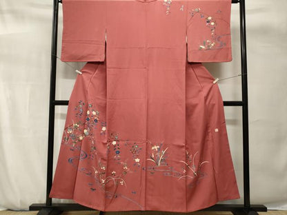 平和屋着物■訪問着　作家物　流水枝垂れ桜文　正絹　逸品　CABH0724ev