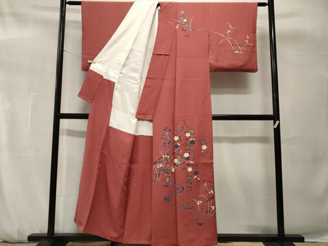 平和屋着物■訪問着　作家物　流水枝垂れ桜文　正絹　逸品　CABH0724ev