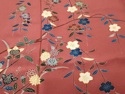 平和屋着物■訪問着　作家物　流水枝垂れ桜文　正絹　逸品　CABH0724ev