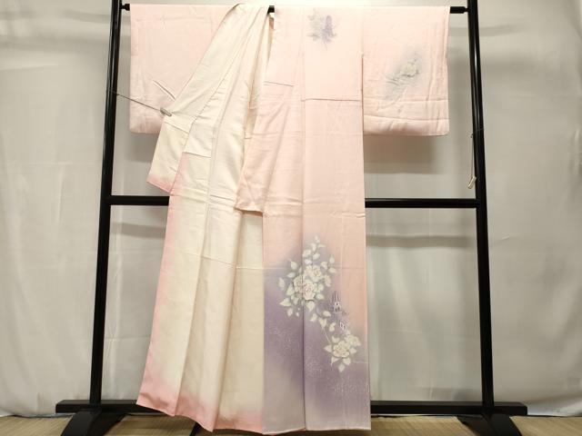 平和屋着物■訪問着　風景文　バラ　暈し染め　正絹　逸品　CABH0731ev