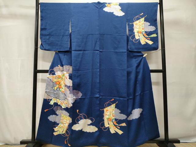 平和屋着物■訪問着　駒刺繍　几帳雲取り花文　金彩　正絹　逸品　CABH0733ev