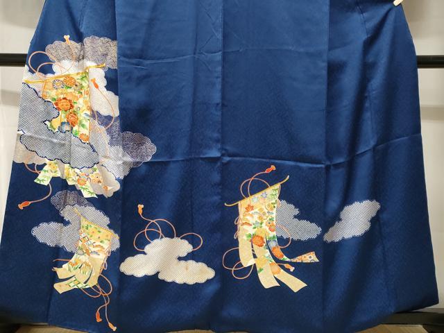 平和屋着物■訪問着　駒刺繍　几帳雲取り花文　金彩　正絹　逸品　CABH0733ev