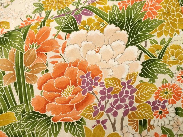 平和屋着物■上質な小紋　草花文　正絹　逸品　CABH0734ev
