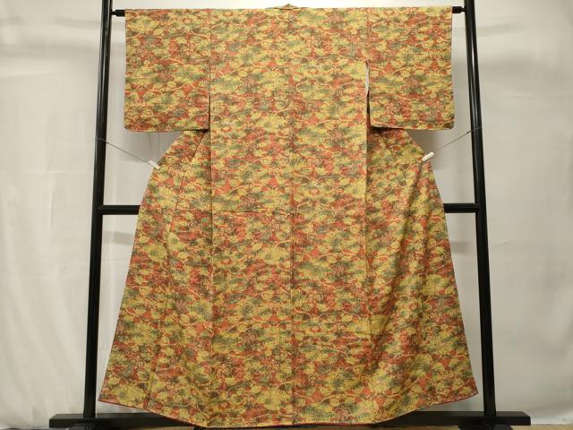 平和屋着物■上質な小紋　花唐草文　正絹　逸品　CABH0739ev