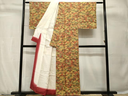 平和屋着物■上質な小紋　花唐草文　正絹　逸品　CABH0739ev