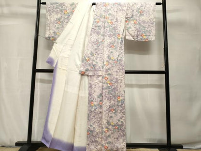 平和屋着物■上質な小紋　絞り　枝花文　正絹　逸品　CABH0740ev