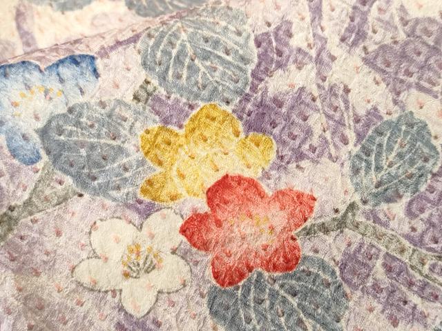 平和屋着物■上質な小紋　絞り　枝花文　正絹　逸品　CABH0740ev