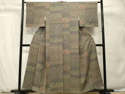 平和屋着物■上質な小紋　蜀江吉祥花文　正絹　逸品　CABH0742ev