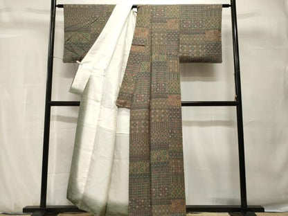 平和屋着物■上質な小紋　蜀江吉祥花文　正絹　逸品　CABH0742ev