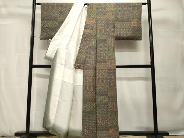 平和屋着物■上質な小紋　蜀江吉祥花文　正絹　逸品　CABH0742ev
