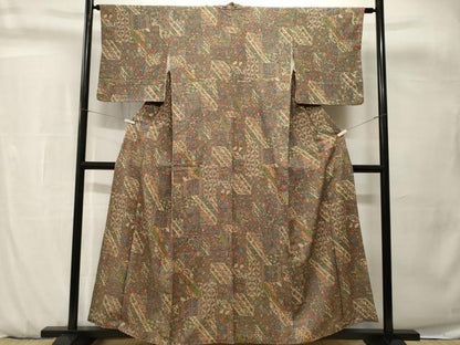 平和屋着物■上質な小紋　吉祥更紗花文　正絹　逸品　CABH0743ev