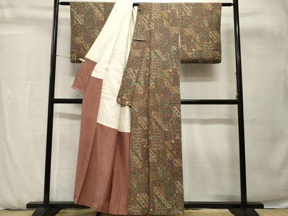 平和屋着物■上質な小紋　吉祥更紗花文　正絹　逸品　CABH0743ev