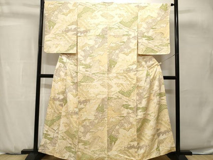 平和屋着物■上質な小紋　立波花唐草文　正絹　逸品　CABH0744ev