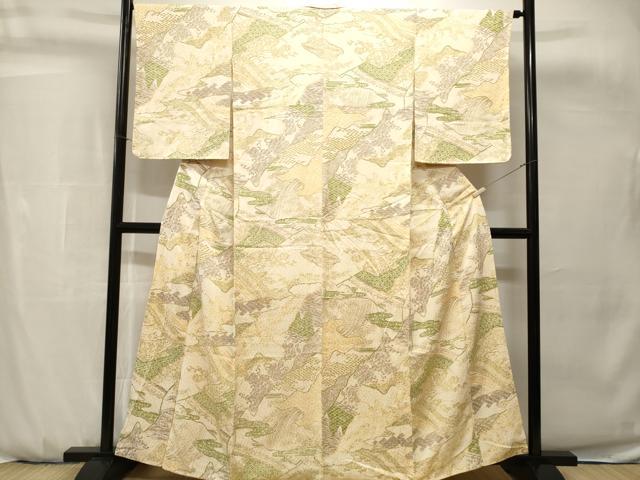 平和屋着物■上質な小紋　立波花唐草文　正絹　逸品　CABH0744ev