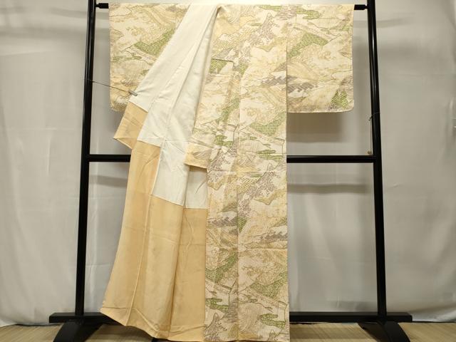 平和屋着物■上質な小紋　立波花唐草文　正絹　逸品　CABH0744ev