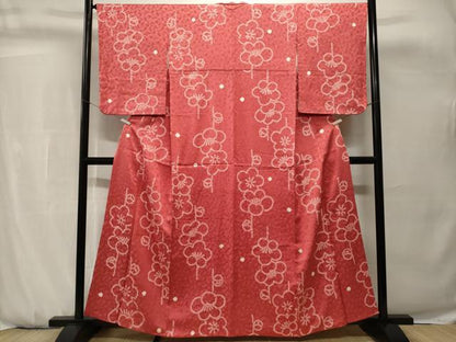 平和屋着物■上質な小紋　総絞り　梅文　正絹　逸品　CABH0747ev